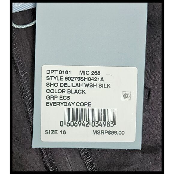 NWT Antonio Melani Delilah Washable Silk Shorts Pull On Black 16 NEW - Picture 5 of 8